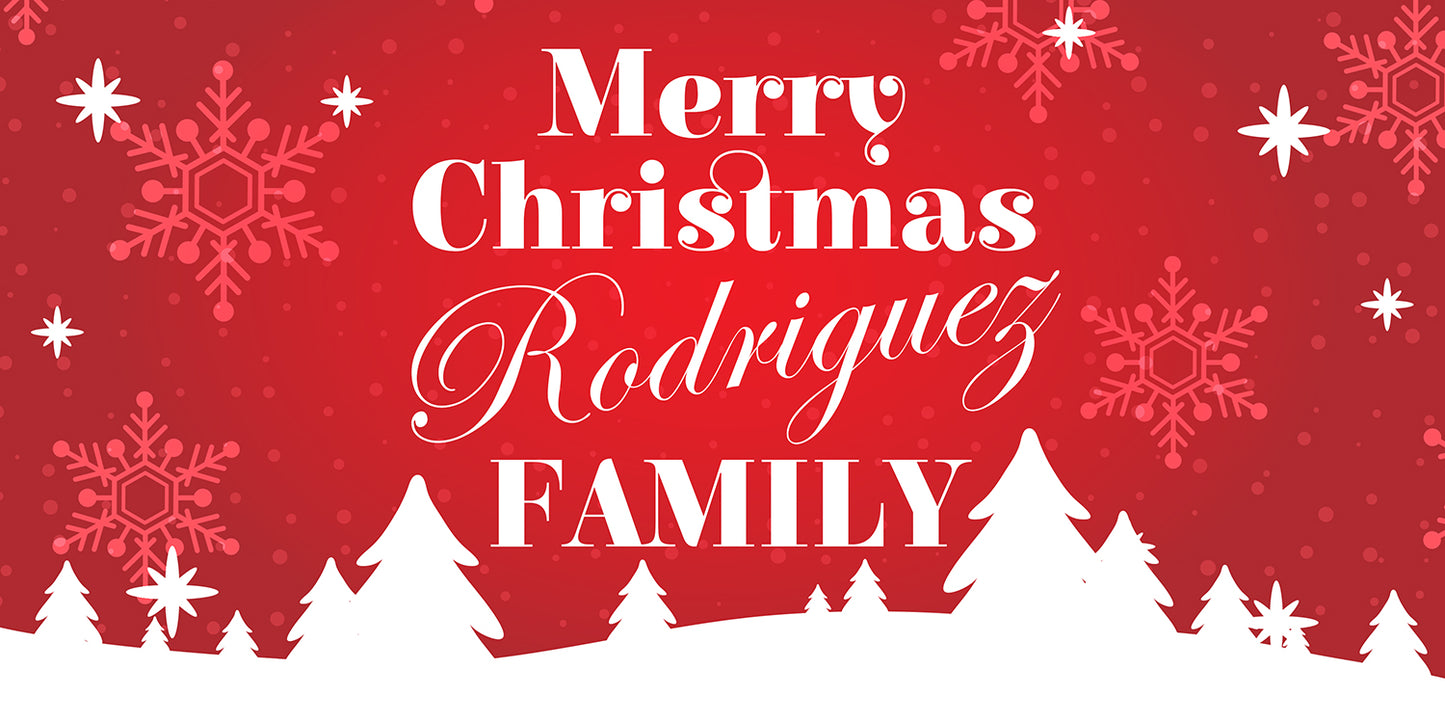 Red Snowflake Merry Christmas Banner