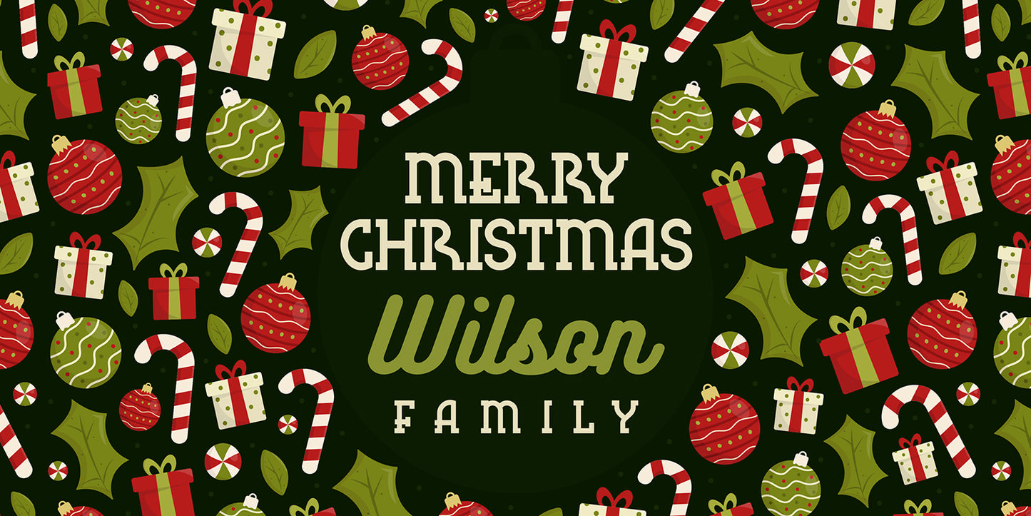 Holiday Ornaments Christmas Banner