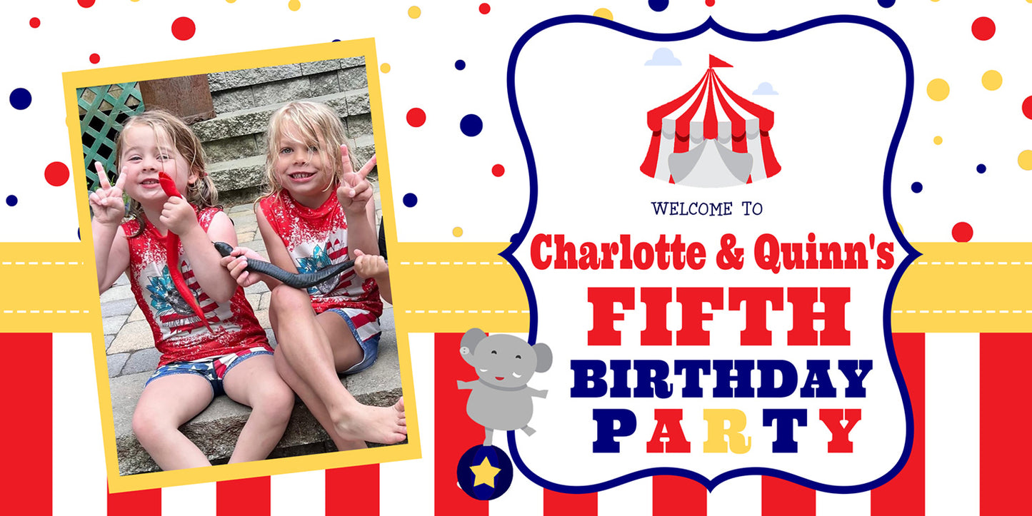 Circus Birthday Photo Banner