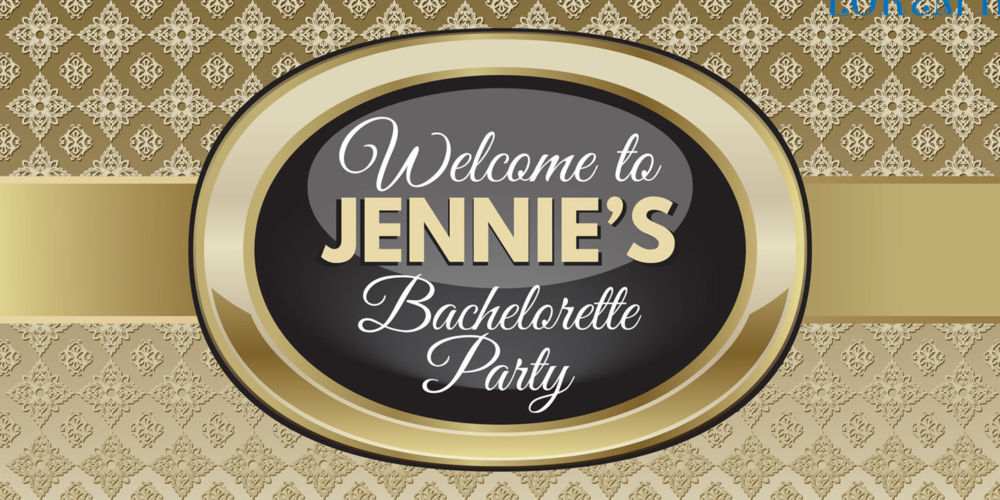 Luxury Gold and Black Bacelorette Party Banner