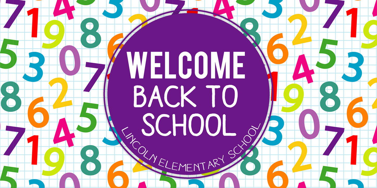 Colorful Numbers Back to School Banner