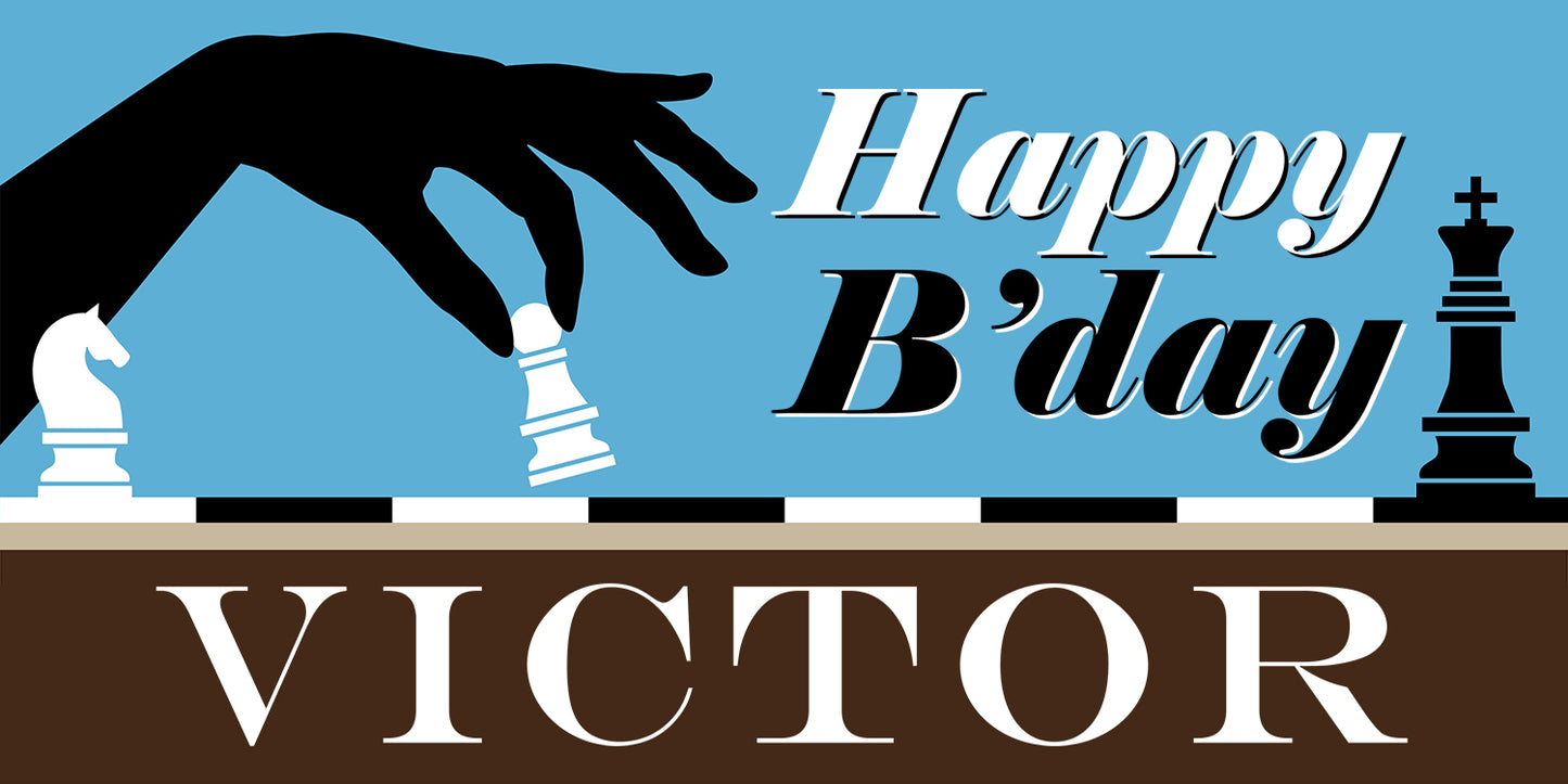 Chess Game Birthday Banner