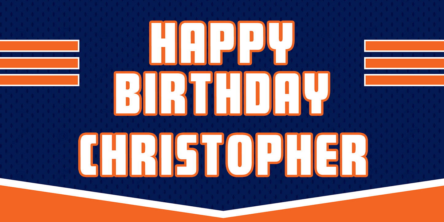 Football Chicago Sports Birthday Banner