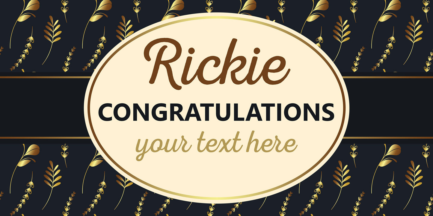 Black and Gold Congratulations Banner