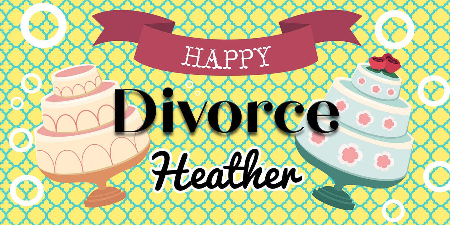 Let's Eat Cake Divorce Party Banner