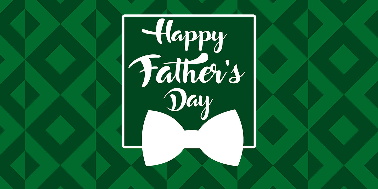 Green Pattern Bow Tie Father's Day Banner