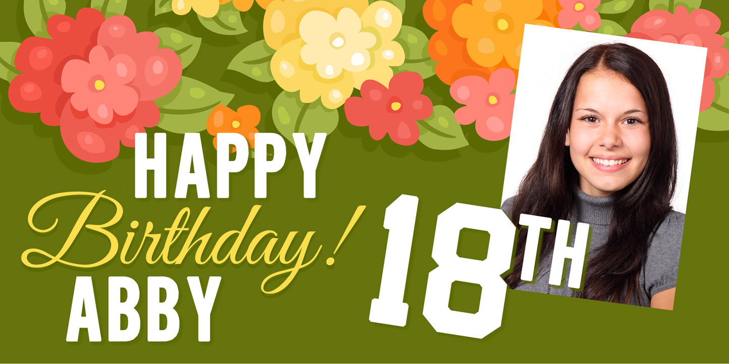 Floral Custom Photo Banner