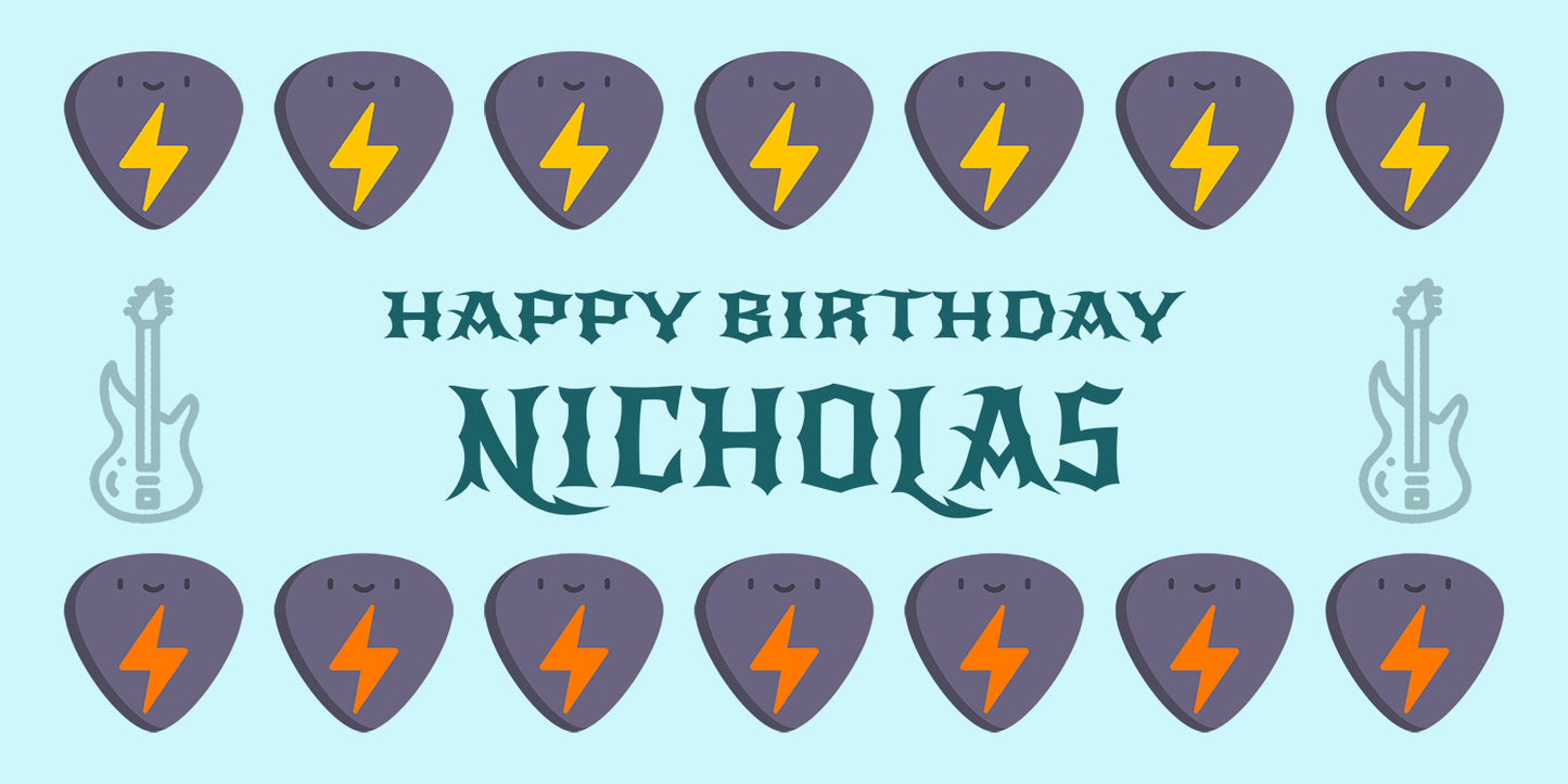 Guitar Picks Birthday Banner
