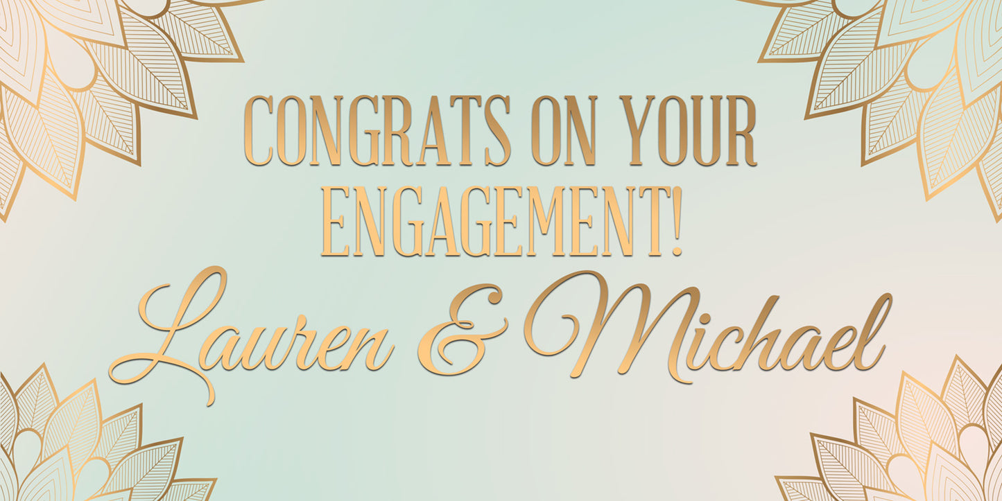 Teal and Gold Engagement Banner