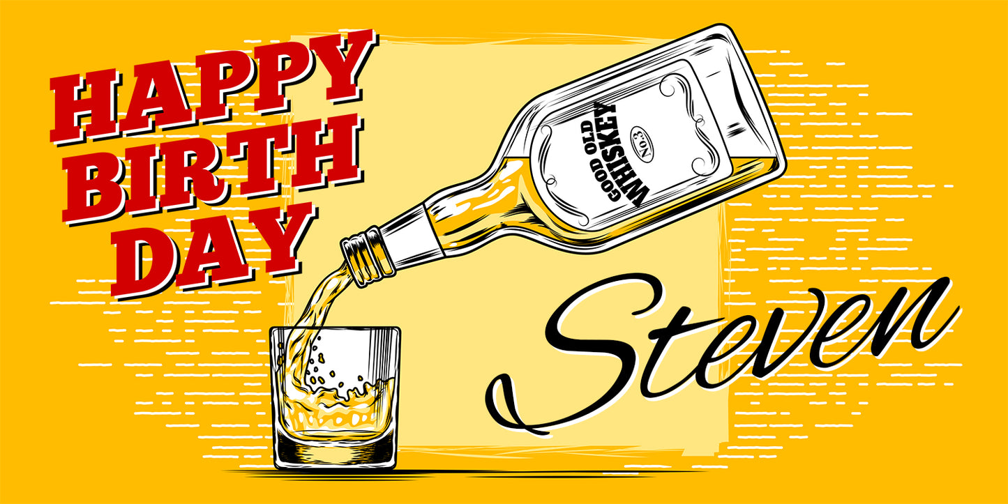 Whiskey Drinks Birthday Banner