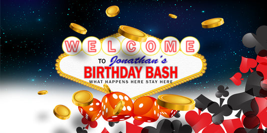 Las Vegas Jackpot Slots Birthday Banner