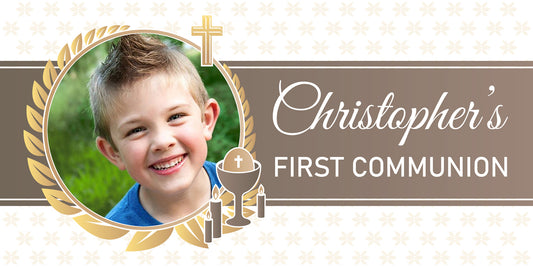 Custom Photo First Holy Communion Banner