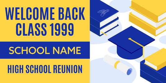 Yellow and Blue School Reunion Banner