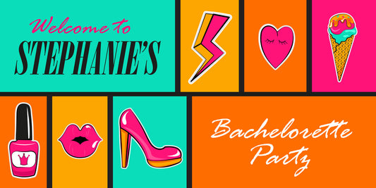 Comic Strip Icons Bacelorette Party Banner