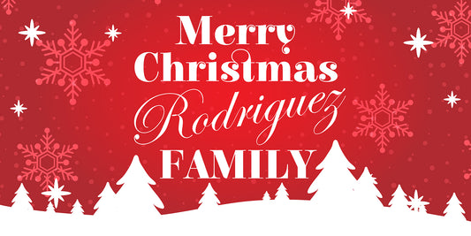 Red Snowflake Merry Christmas Banner