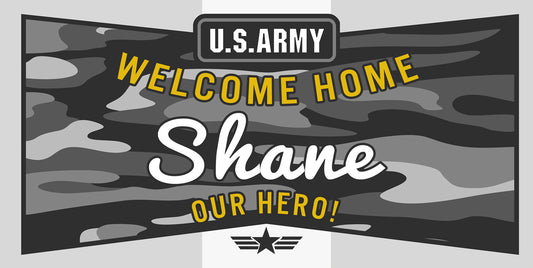 Army Camoflauge Welcome Home Military Banner