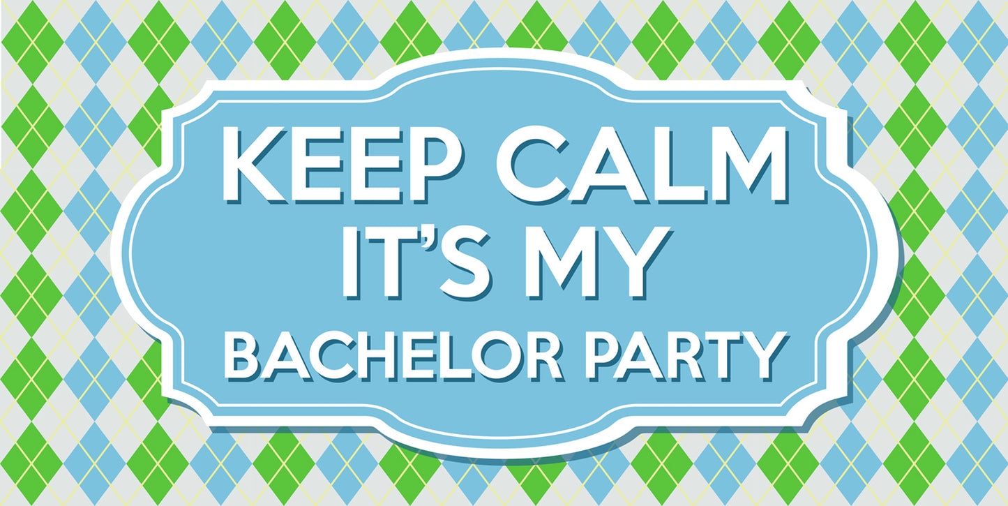 Argyle Green and Blue Bachelor Party Banner