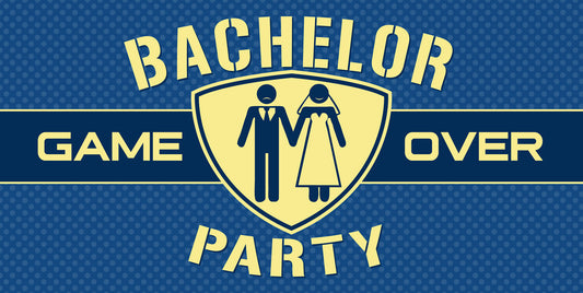 Game Over Funny Bachelor Party Banner
