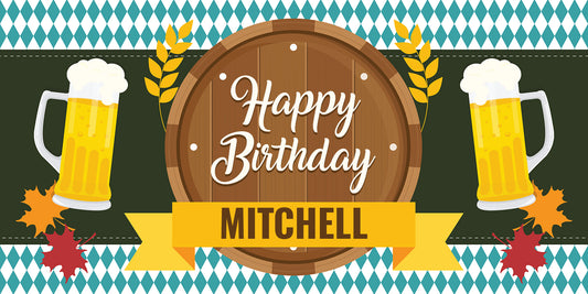 Oktoberfest Beer Birthday Banner
