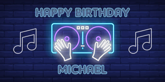 Music DJ Disc Jockey Birthday Banner