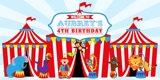 Circus Carnival Birthday Banner