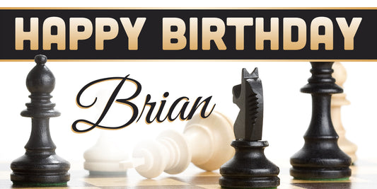 Chess Game Birthday Banner