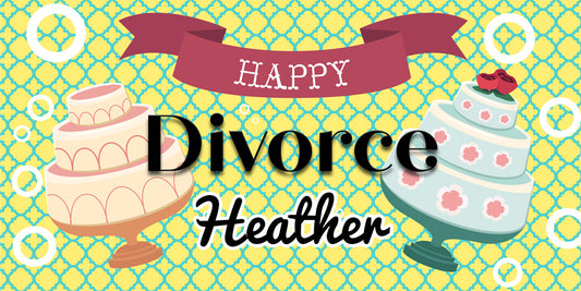 Let's Eat Cake Divorce Party Banner