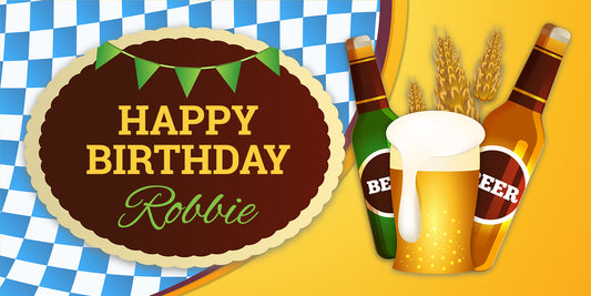 Oktoberfest Beer Birthday Banner