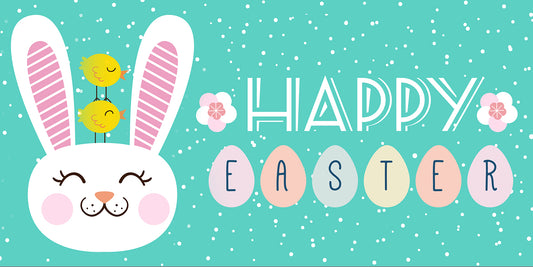 Bunny Ears and Chick Pastel Easter Banner