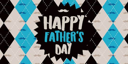 Arglye Bue and Black Father's Day Banner