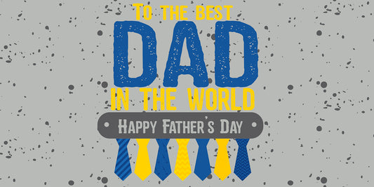 Best Dad in the Worls Gray and Blue Father's Day Banner