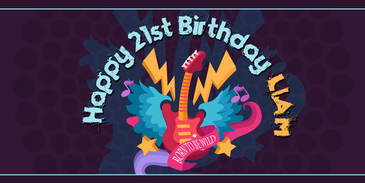 Guitar Born to Be Wild Birthday Banner