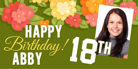 Floral Custom Photo Banner