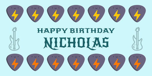 Guitar Picks Birthday Banner