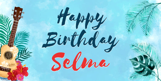 Hawaiian Aloha Guitar Birthday Banner