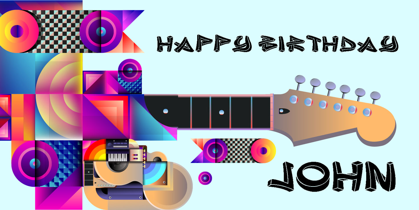 Guitar Abstract Birthday Banner