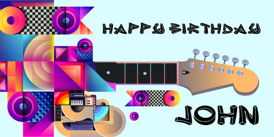 Guitar Abstract Birthday Banner