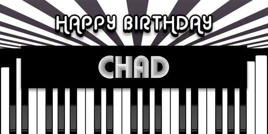 Piano Music Birthday Banner