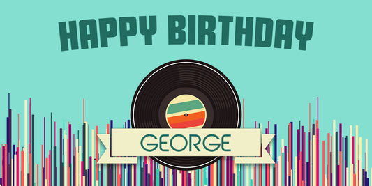 Retro Vinyl Birthday Banner