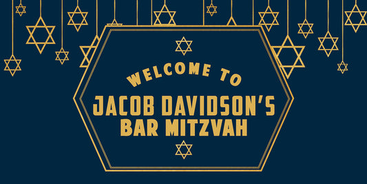 Navy and Gold Bar Mitzvah Banner