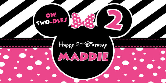 Oh Two-dles Minnie Pink Birthday Banner
