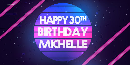Retro 80s Birthday Banner
