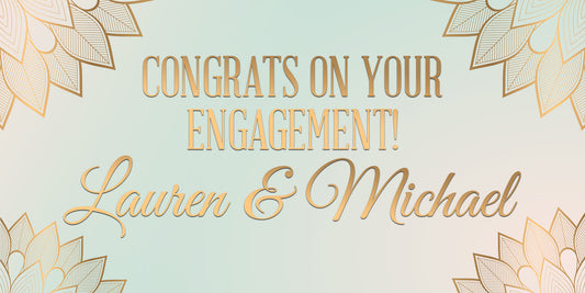Teal and Gold Engagement Banner