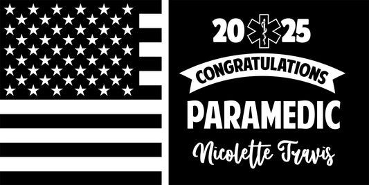 Paramedic Thin White Line Graduation Banner
