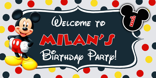 Mickey Mouse Ears Birthday Banner