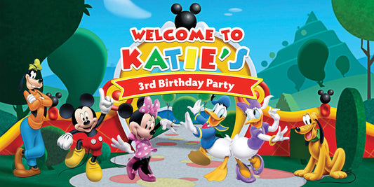 Mickey Mouse Clubhouse Characters Birthday Banner