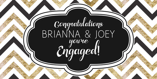 Black and Gold Engagement Banner