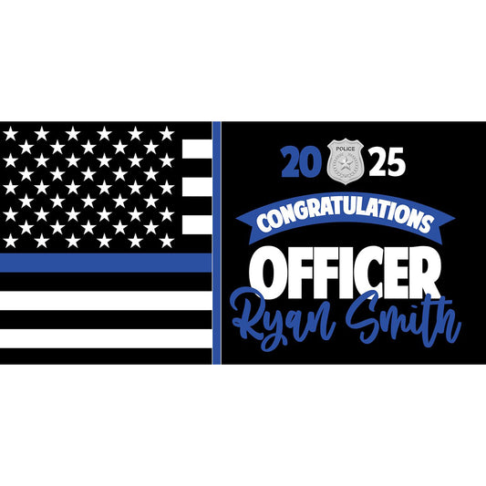 Police Academy Thin Blue Line Graduation Banner