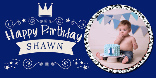 Royal Blue Crown Photo Banner